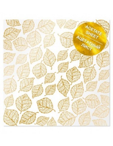 Hoja Acetato gold foiled sheet golden leaves